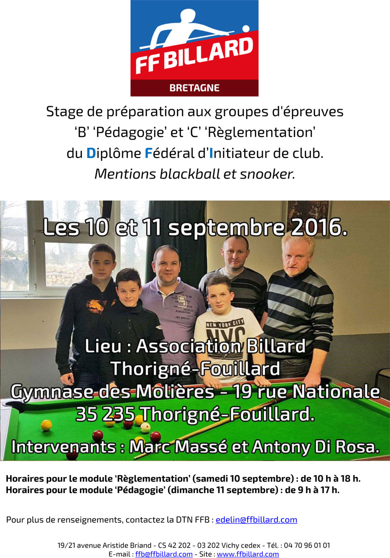 affiche stage prepa dfi bb snooker bret sept 2016