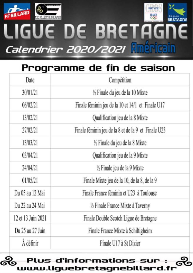 calendrier ligue US 2020 2021 post confinement V1